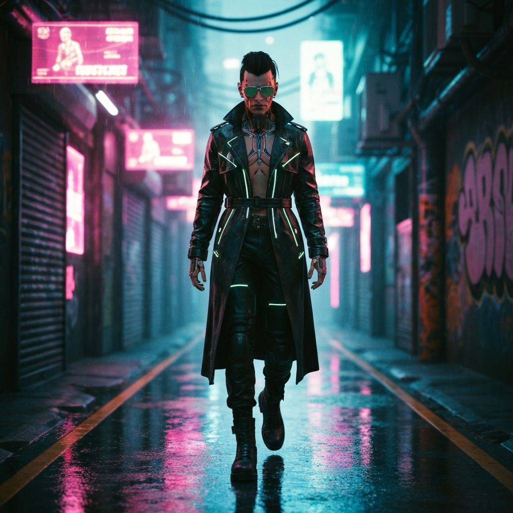 Cyberpunk street scene